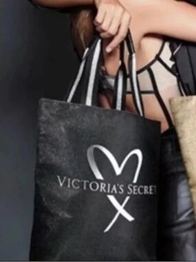 New Victoria's Secret black glittery tote bag